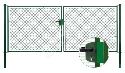 Brána zahradní dvoukřídlá výška 125×360 cm zelená na FAB - Brána zahradní dvoukřídlá výška 125×360 cm zelená na FAB