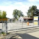 Posuvná samonosná brána a branka pro firmu Swietelsky stavební 