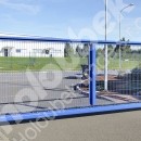 Posuvná brána s výplní plotovými panely - průmyslová zóna Žďár nad Sázavou