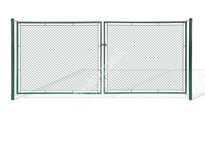 Brána záhradné dvojkrídlové výška 150x360 cm zelená na záklopku - Brána zahradní dvoukřídlá výška 150x360 cm zelená na záklapku